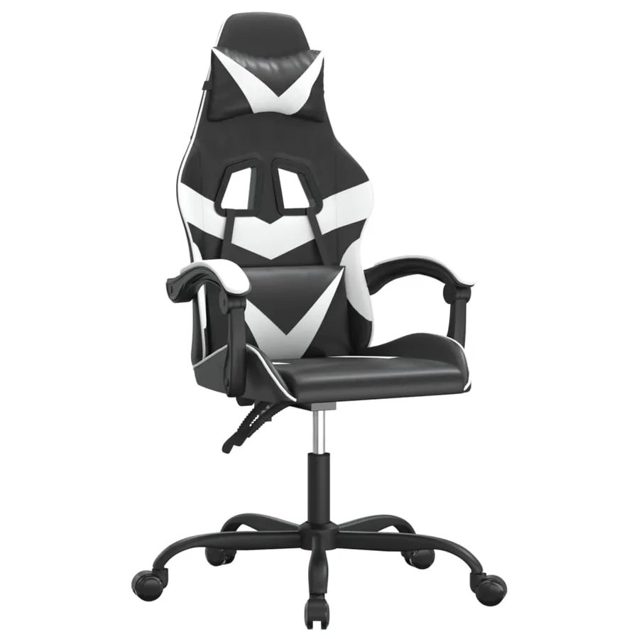 Chaise de jeu pivotante Noir et blanc Similicuir - 2