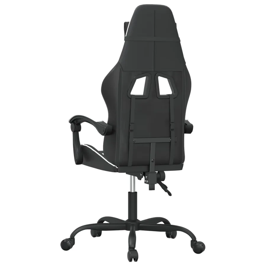 Chaise de jeu pivotante Noir et blanc Similicuir - 5