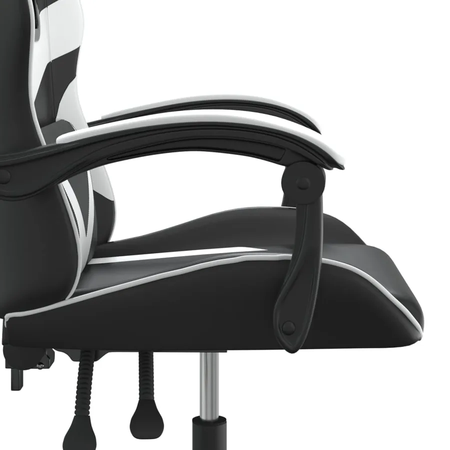 Chaise de jeu pivotante Noir et blanc Similicuir - 7