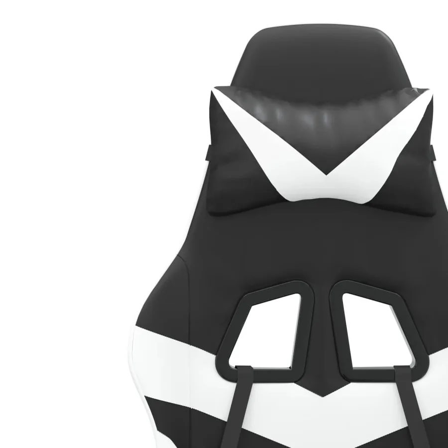 Chaise de jeu pivotante Noir et blanc Similicuir - 9