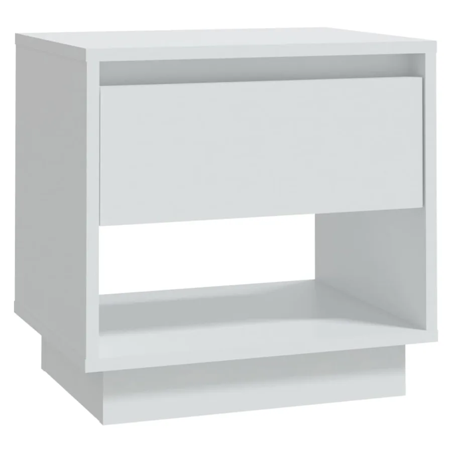 Table de chevet Blanc 45x34x44 cm bois d'ingénierie - 2