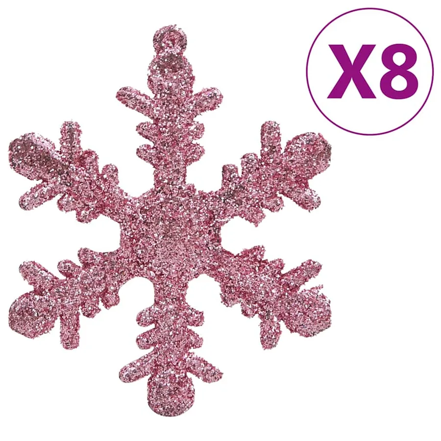 Ensemble de boules de Noël 111 pièces rose polystyrène - 9