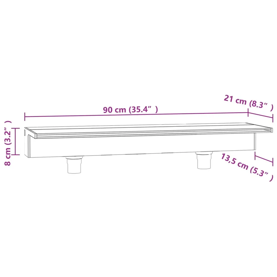 Déversoir pour cascade avec LED RVB Acrylique 90 cm - 12