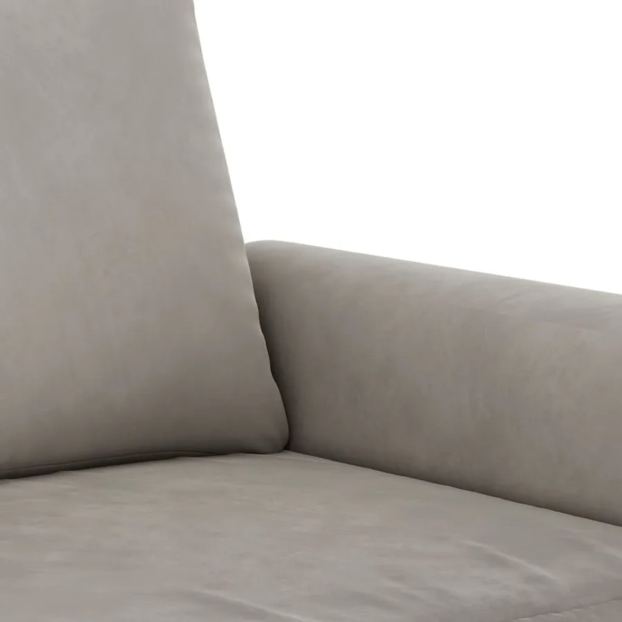 Canapé à 2 places Gris clair 140 cm Velours - 6