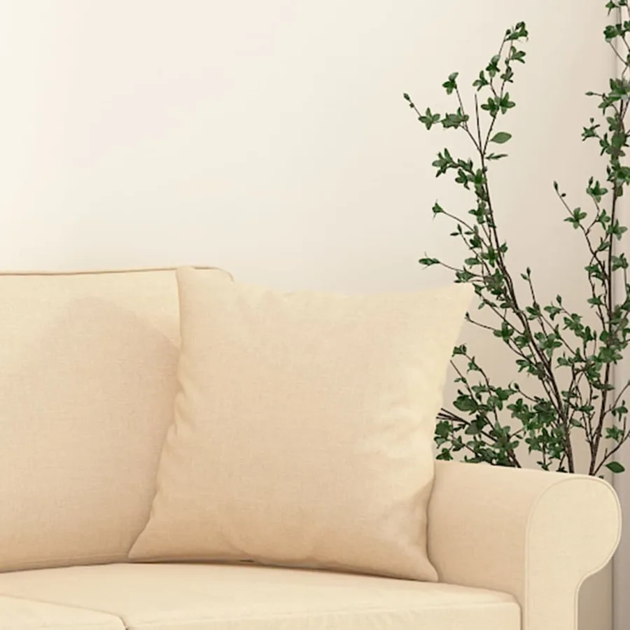 Coussins décoratifs lot de 2 Crème 40x40 cm Tissu - 5