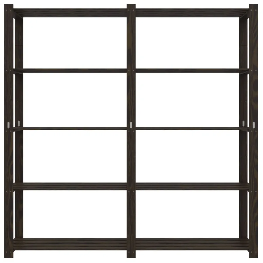 Support de rangement à 5 niveaux noir 170x38x170 cm bois pin - 3