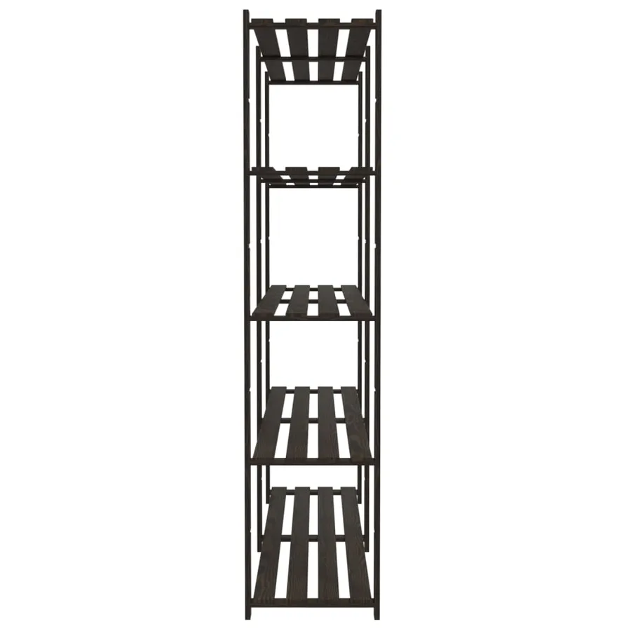 Support de rangement à 5 niveaux noir 170x38x170 cm bois pin - 4