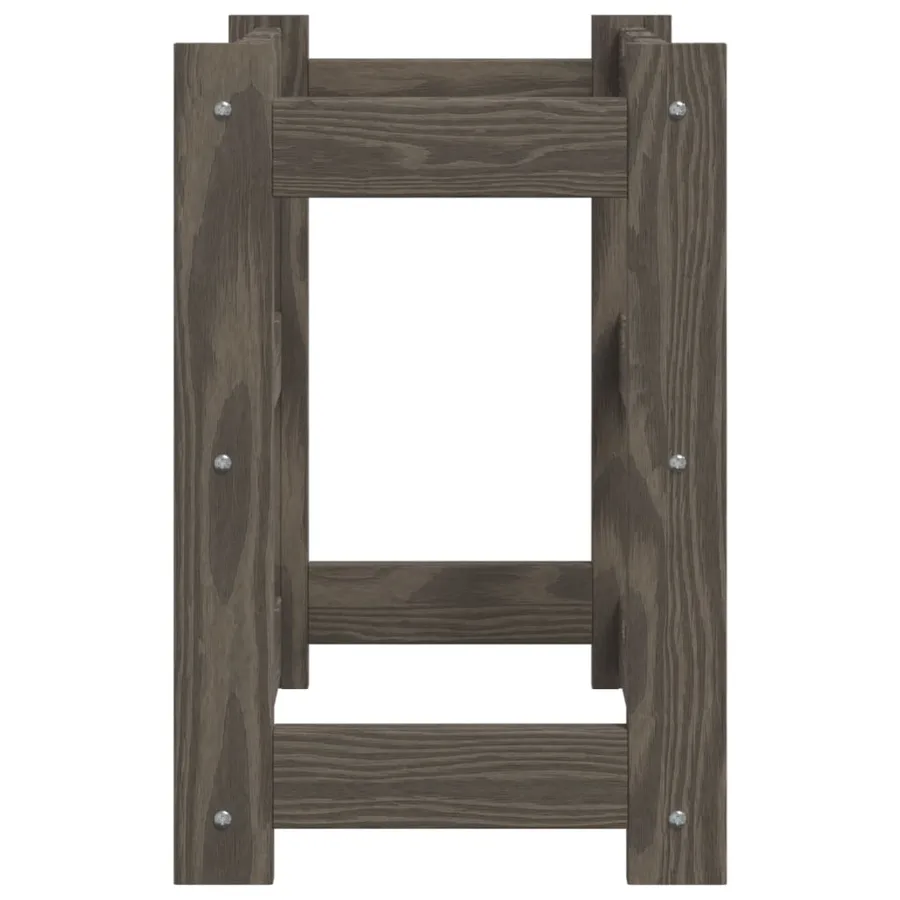Casier à bouteilles pour 12 bouteilles gris bois pin solide - 4
