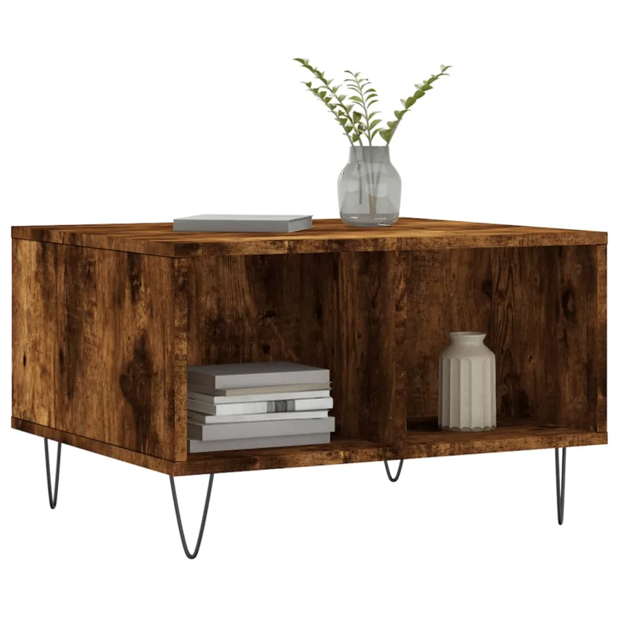 Table basse Chêne fumé 60x50x36,5 cm Bois d'ingénierie - 3
