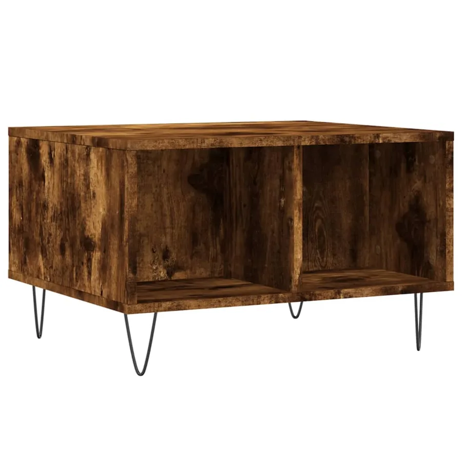 Table basse Chêne fumé 60x50x36,5 cm Bois d'ingénierie - 6