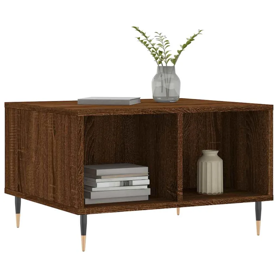 Table basse Chêne marron 60x50x36,5 cm Bois d'ingénierie - 3
