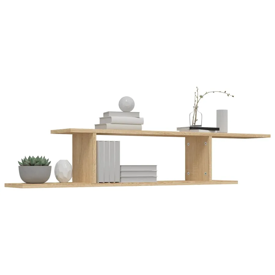 Étagère TV murale Chêne Sonoma 125x18x23 cm Bois d’ingénierie - 4