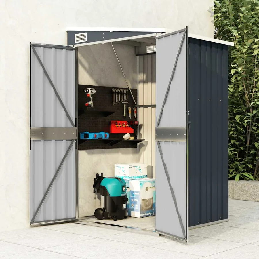 Remise de jardin murale Anthracite 118x100x178 cm Acier