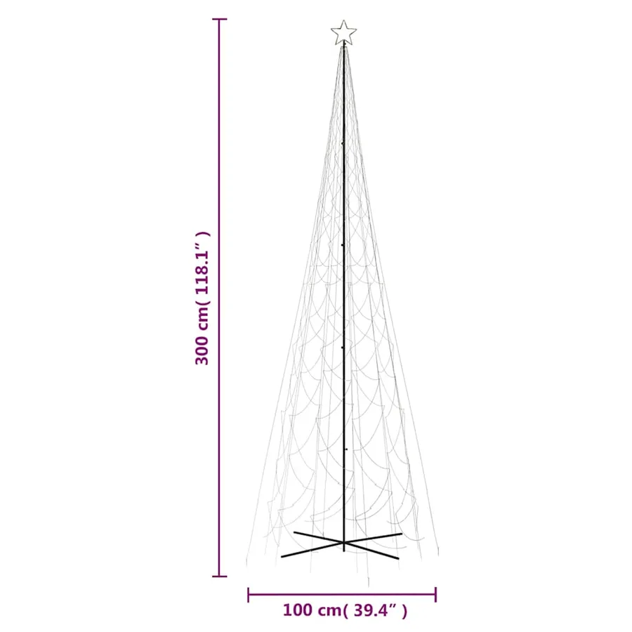 Arbre de Noël cône 3000 LED Blanc chaud 230x800 cm - 10