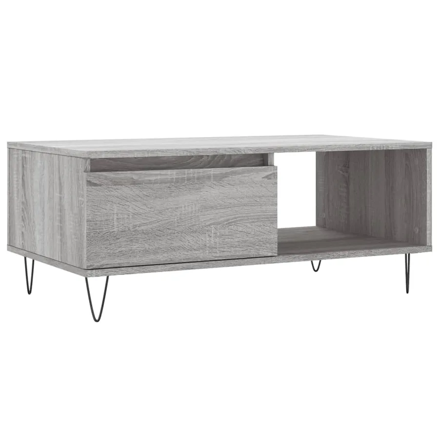 Table basse Sonoma gris 90x50x36,5 cm Bois d'ingénierie - 2