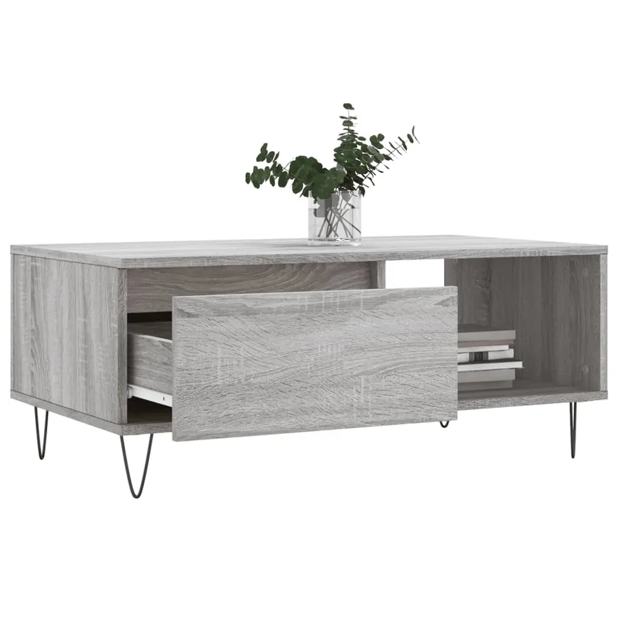 Table basse Sonoma gris 90x50x36,5 cm Bois d'ingénierie - 3
