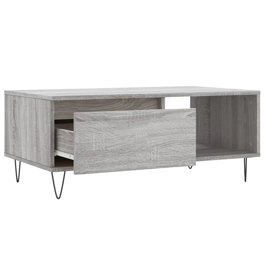 Table basse Sonoma gris 90x50x36,5 cm Bois d'ingénierie - 6