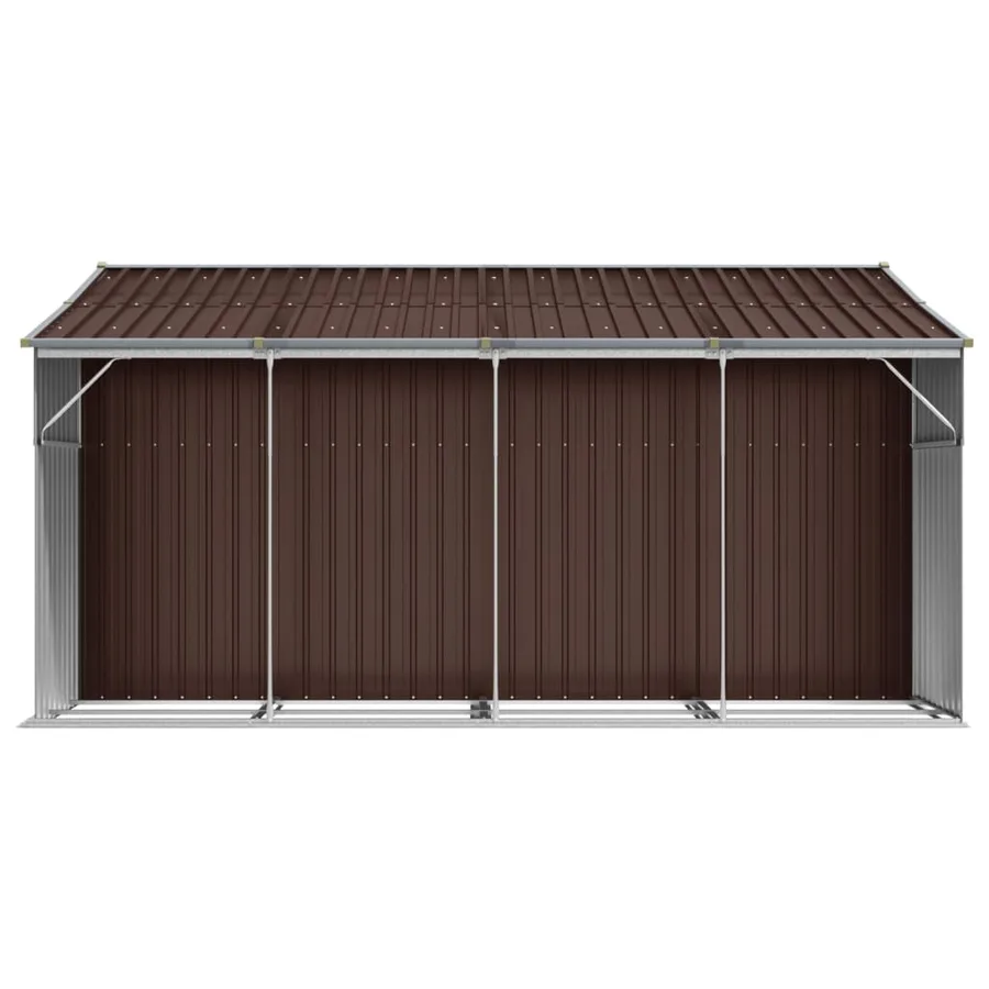 Abri de jardin marron 277x365,5x179 cm acier galvanisé - 6