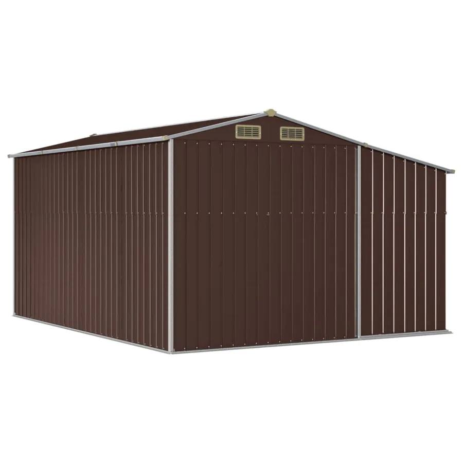 Abri de jardin marron 277x365,5x179 cm acier galvanisé - 7