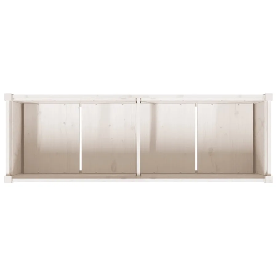 Jardinière blanc 150x50x70 cm bois de pin massif - 8
