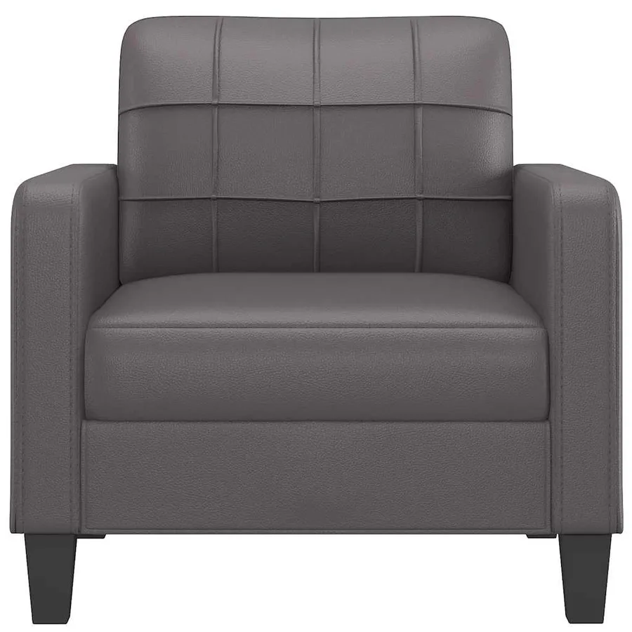 Fauteuil Gris 60 cm Similicuir - 3