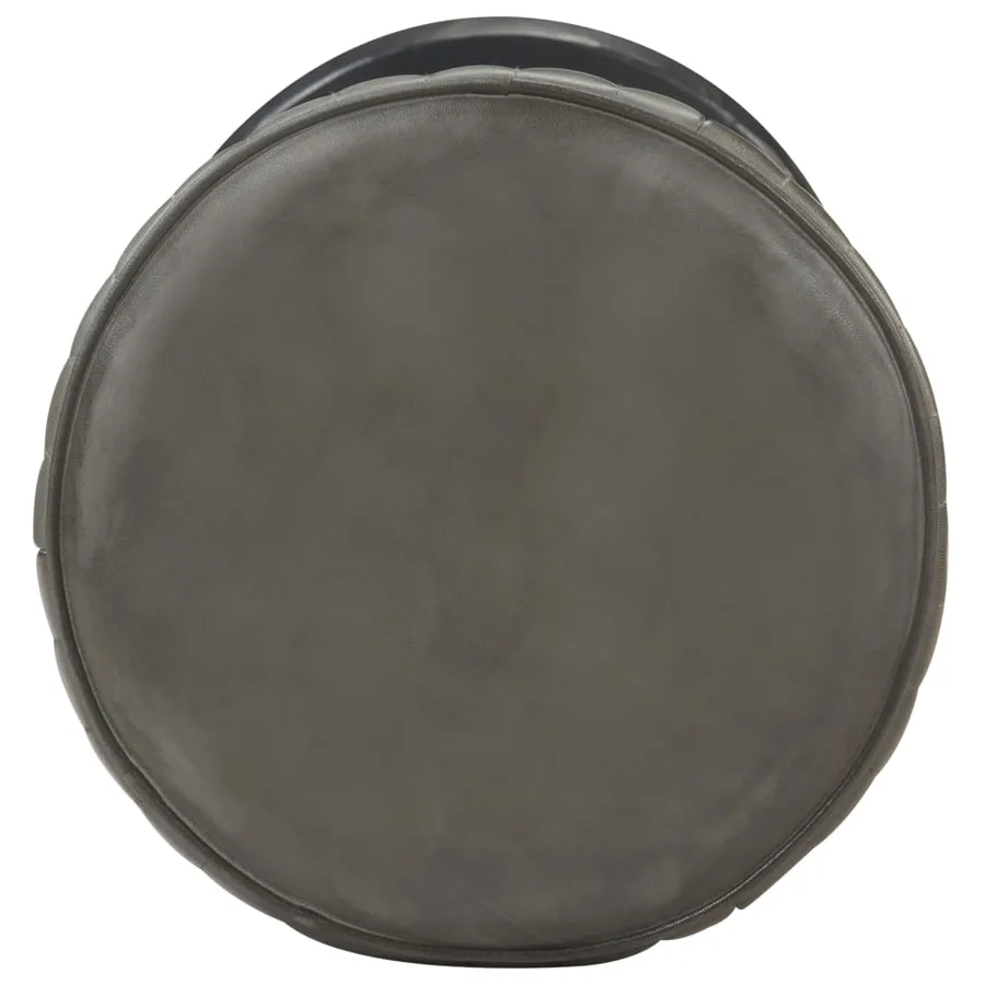 Tabouret de bar Gris Cuir véritable - 2