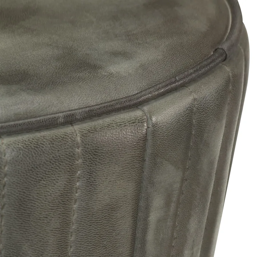 Tabouret de bar Gris Cuir véritable - 3
