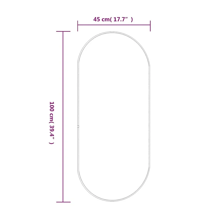 Miroir mural Doré 100x45 cm Ovale - 6