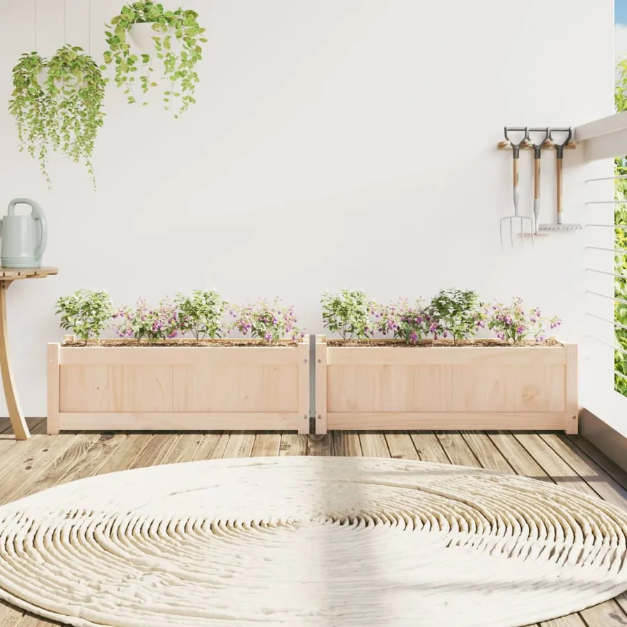 Jardinières 2 pcs bois de pin massif - 3