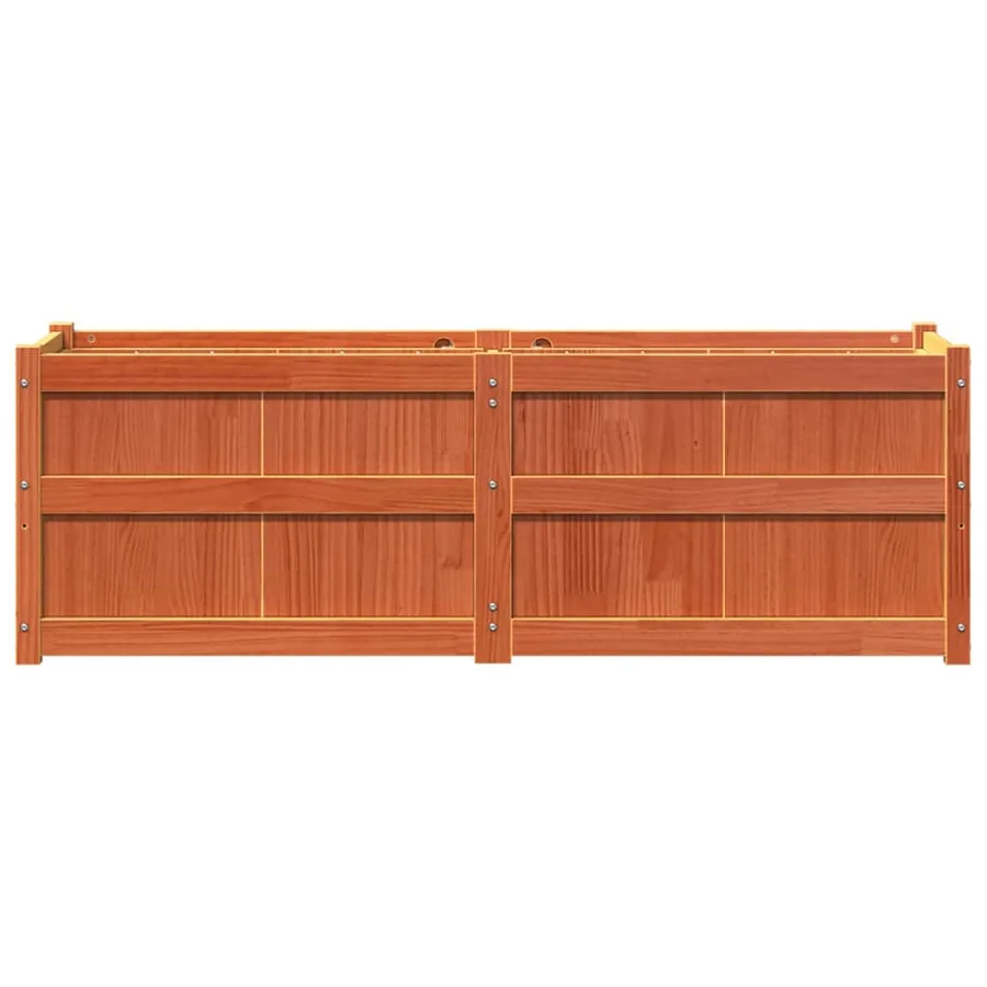 Jardinière cire marron 150x50x50 cm bois de pin massif - 5