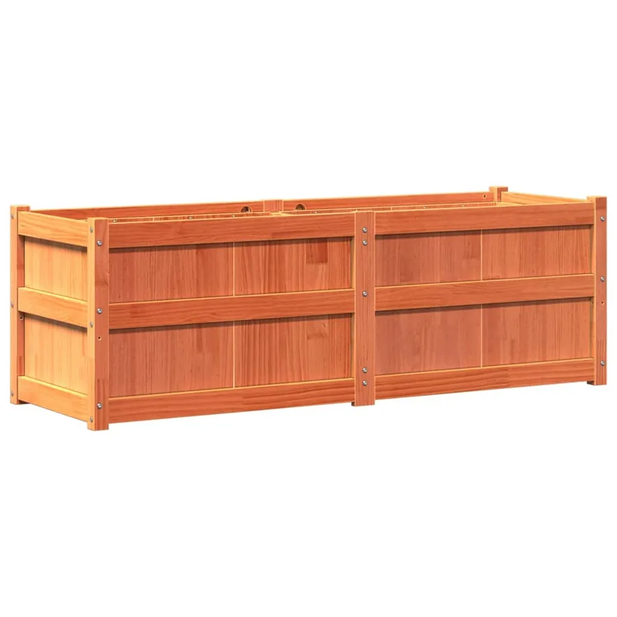 Jardinière cire marron 150x50x50 cm bois de pin massif - 7