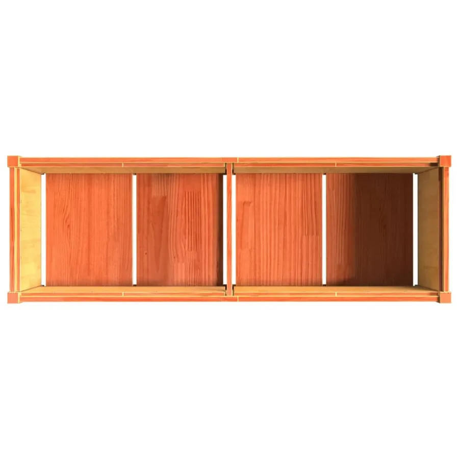 Jardinière cire marron 150x50x50 cm bois de pin massif - 8
