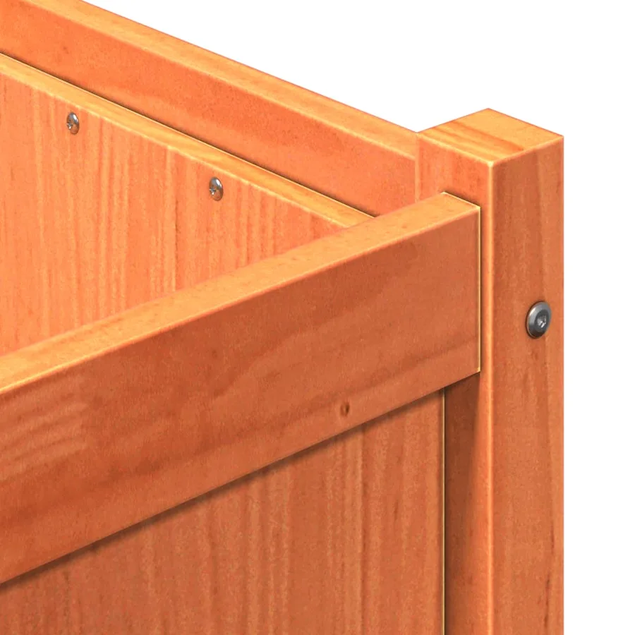 Jardinière cire marron 150x50x50 cm bois de pin massif - 9