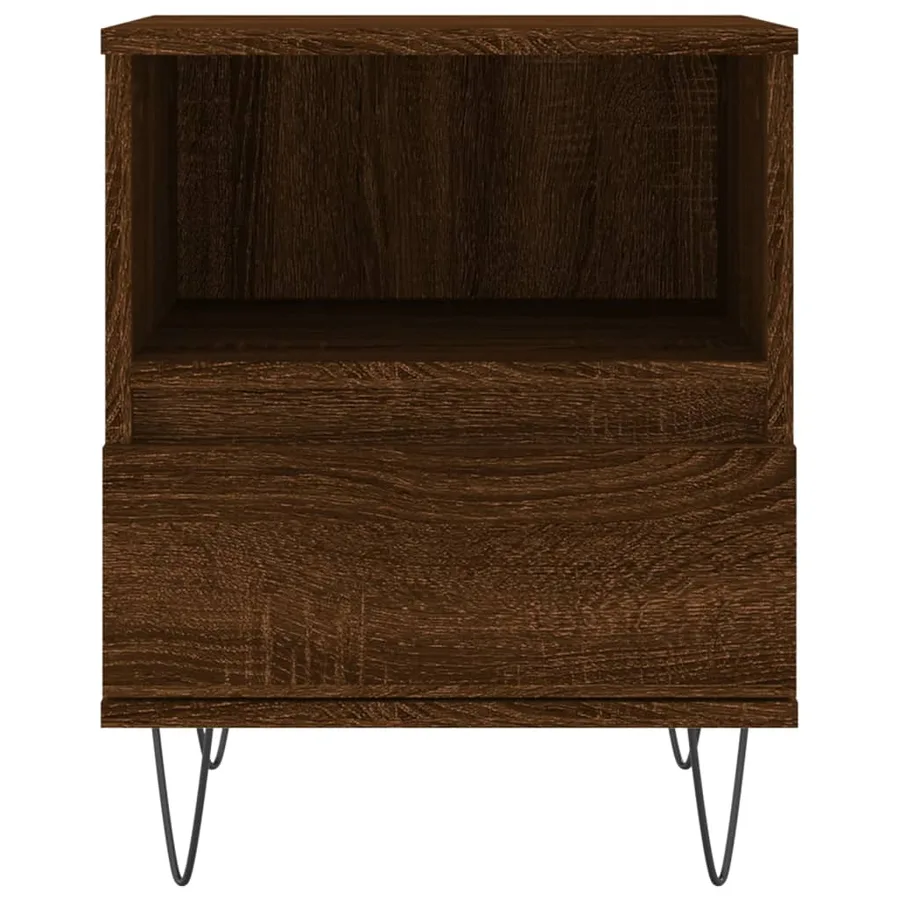 Table de chevet chêne marron 40x35x50 cm bois d’ingénierie - 6