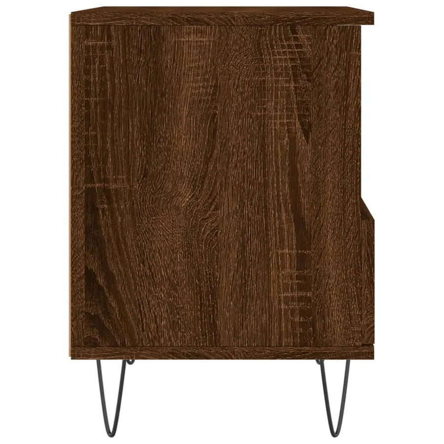 Table de chevet chêne marron 40x35x50 cm bois d’ingénierie - 7