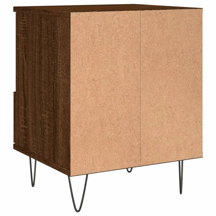 Table de chevet chêne marron 40x35x50 cm bois d’ingénierie - 8