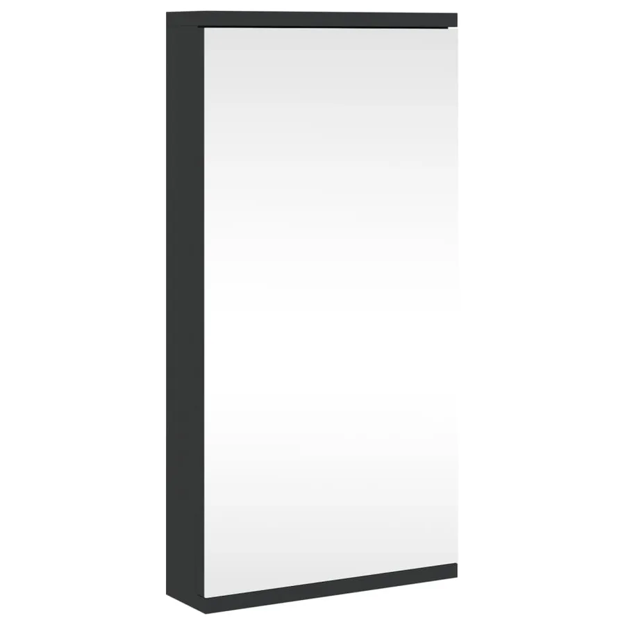 Armoire de bain à miroir d'angle noir 30x24x60 cm - 2