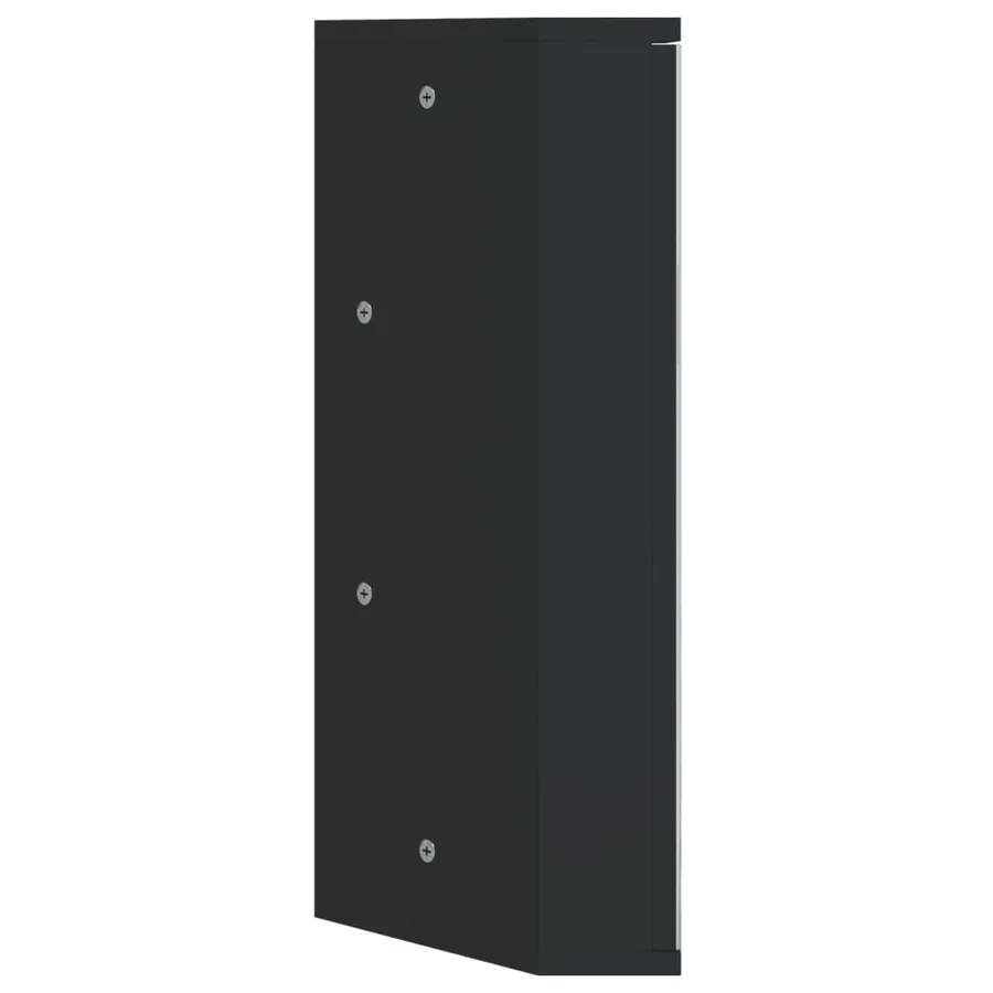 Armoire de bain à miroir d'angle noir 30x24x60 cm - 5