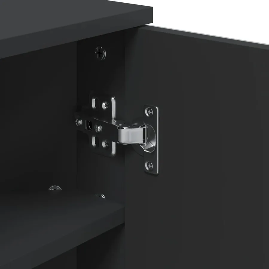 Armoire de bain à miroir d'angle noir 30x24x60 cm - 8