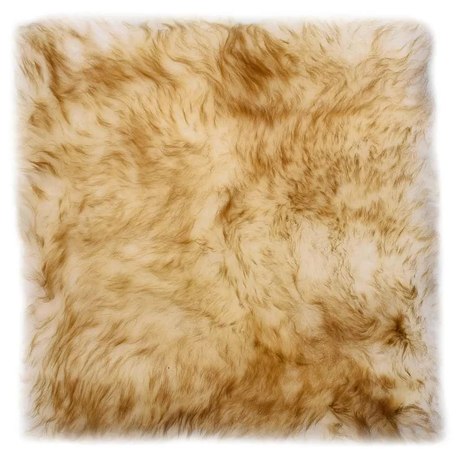 Coussins de chaise lot de 2 Mélange de marron Mouton véritable - 2