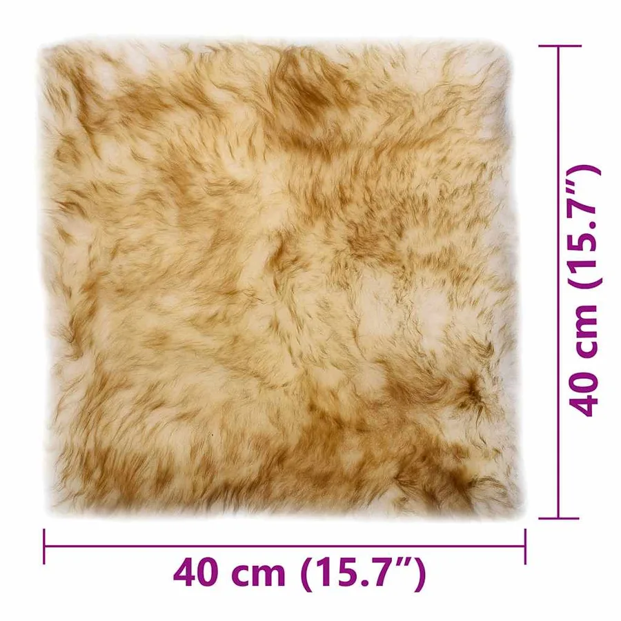 Coussins de chaise lot de 2 Mélange de marron Mouton véritable - 6