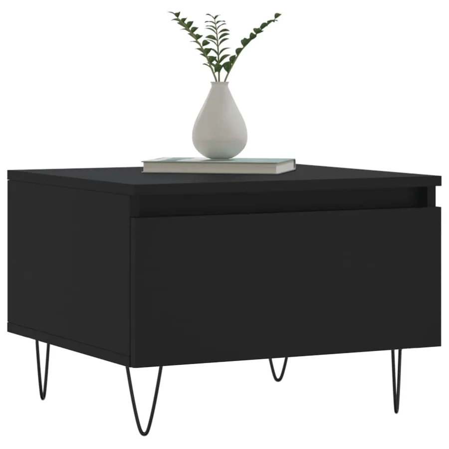 Tables basses 2 pcs noir 50x46x35 cm bois d'ingénierie - 3