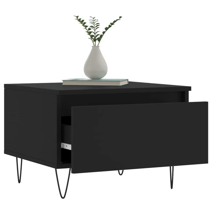 Tables basses 2 pcs noir 50x46x35 cm bois d'ingénierie - 4