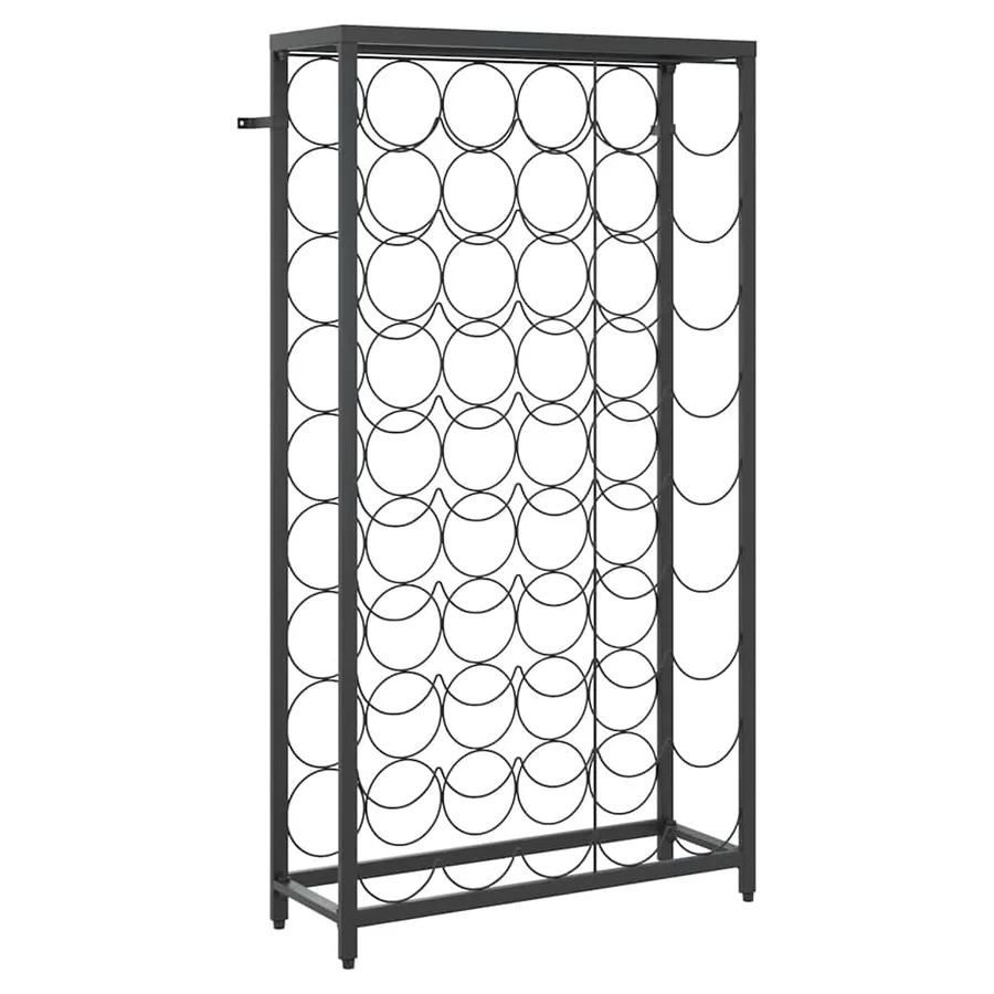 Casier à bouteilles de 45 bouteilles noir 54x18x100cm fer forgé - 2
