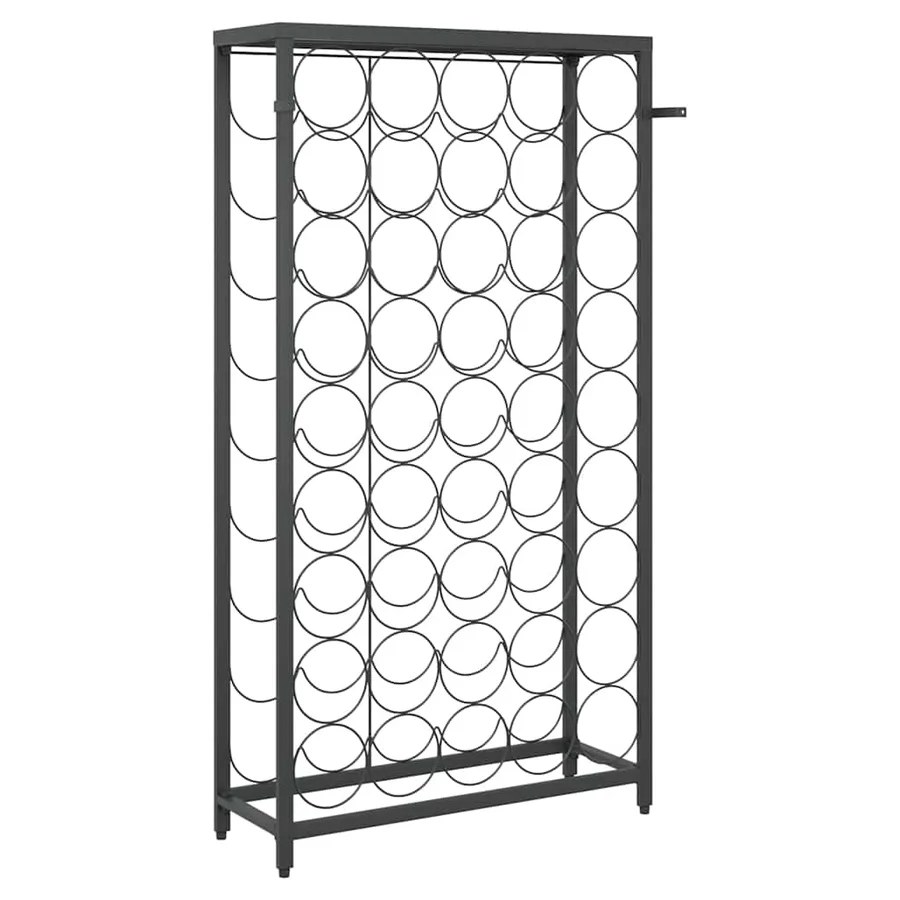 Casier à bouteilles de 45 bouteilles noir 54x18x100cm fer forgé - 5