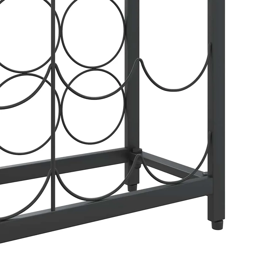 Casier à bouteilles de 45 bouteilles noir 54x18x100cm fer forgé - 6