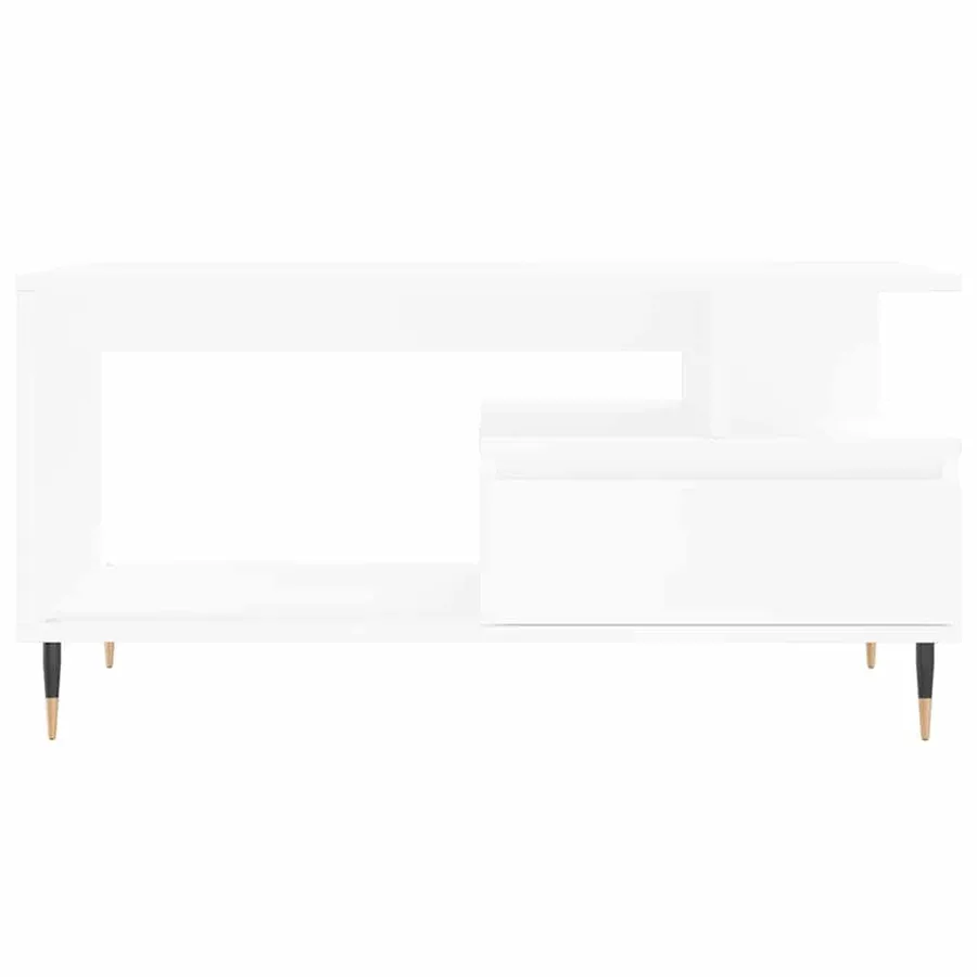 Table basse Blanc 90x49x45 cm Bois d'ingénierie - 5