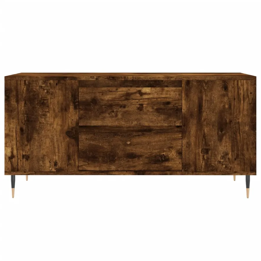 Table basse chêne fumé 102x44,5x50 cm bois d'ingénierie - 5