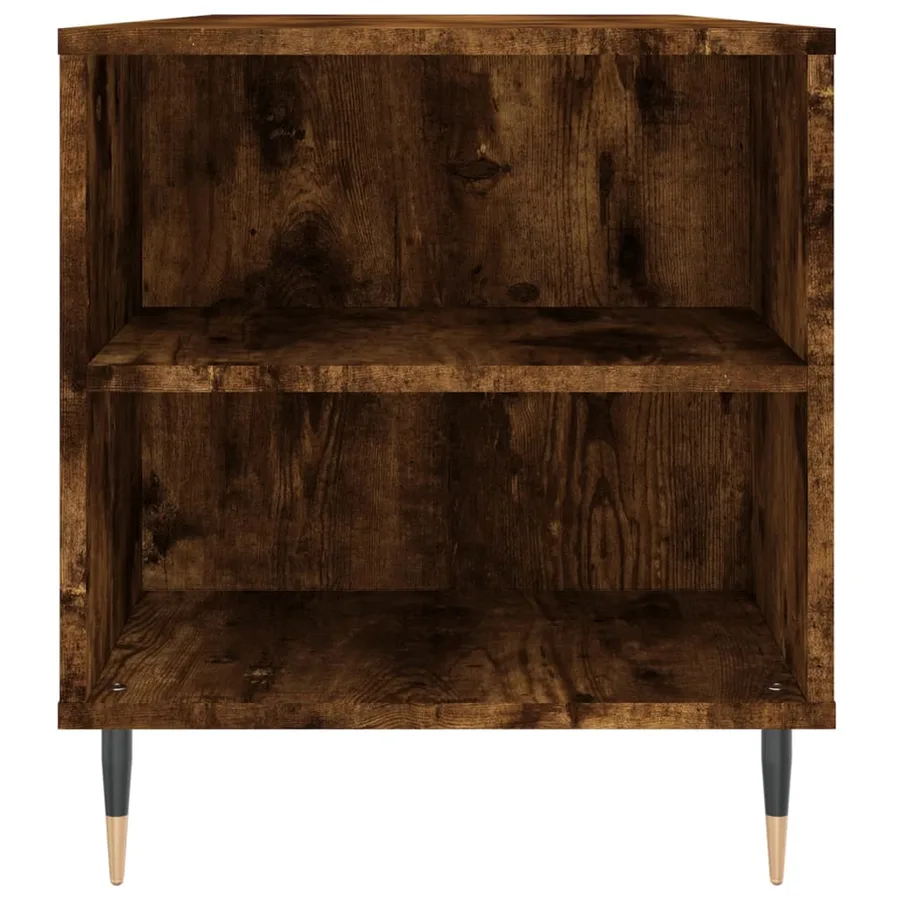 Table basse chêne fumé 102x44,5x50 cm bois d'ingénierie - 7