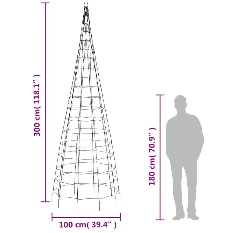 Sapin de Noël à LED 550 LED blanc 300 cm - 10